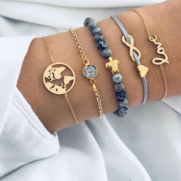 Earth/Boho crystal bracelet set - Picture 6 of 6